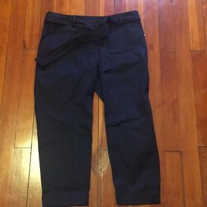 Talbots 4 petite navy dress pants with tie